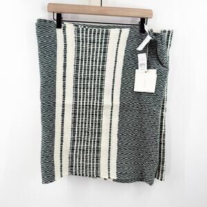 Loft Ann Taylor Infinity Scarf Navy Creme Textured Knit 3 Ways to Wear Loop NWT